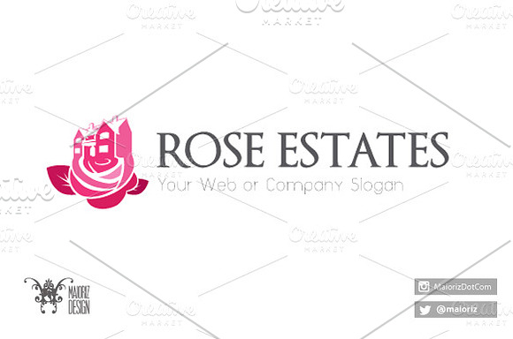 Rose Real Estates in Logo Templates - product preview 1