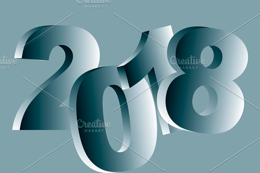 New year 2018 greeting card