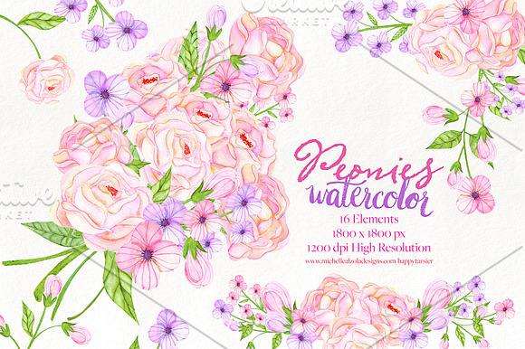 Watercolor Flora Clipart in Illustrations - product preview 3