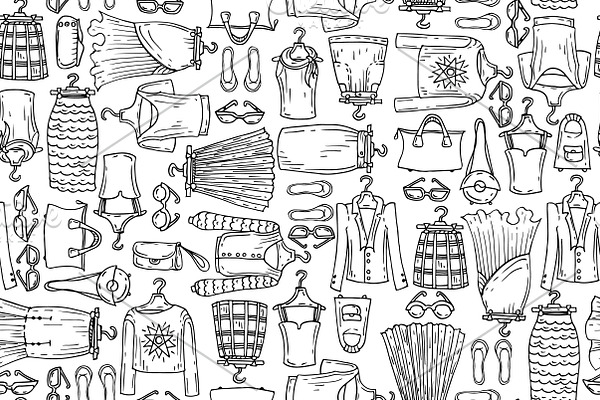 Pattern with sketches of clothes