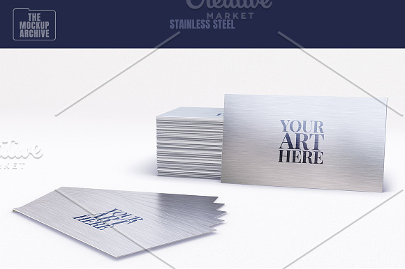Multi-material Business card Mockup in Print Mockups - product preview 3