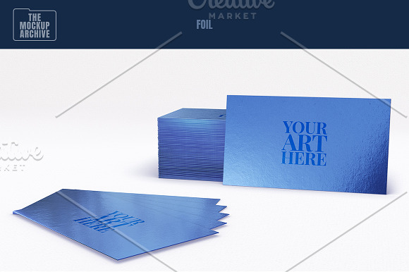 Multi-material Business card Mockup in Print Mockups - product preview 4