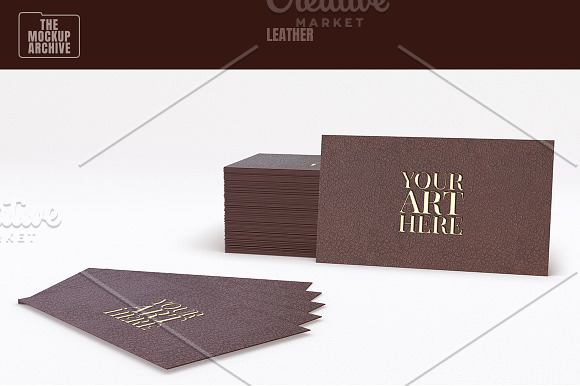 Multi-material Business card Mockup in Print Mockups - product preview 6