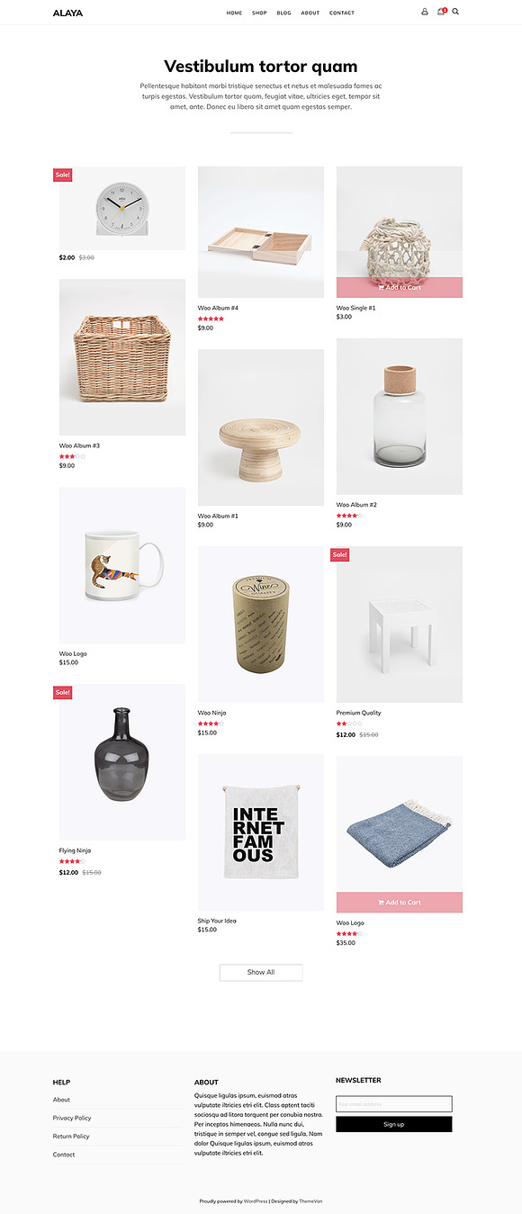 Alaya - A Minimalist Shop Theme in WordPress Commerce Themes - product preview 1