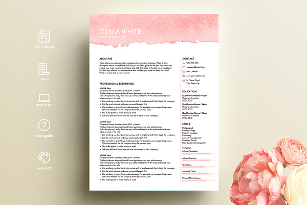 creative resume template ms word