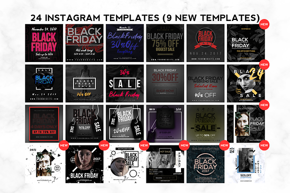 15 Instagram Templates: Black Friday in Instagram Templates - product preview 3