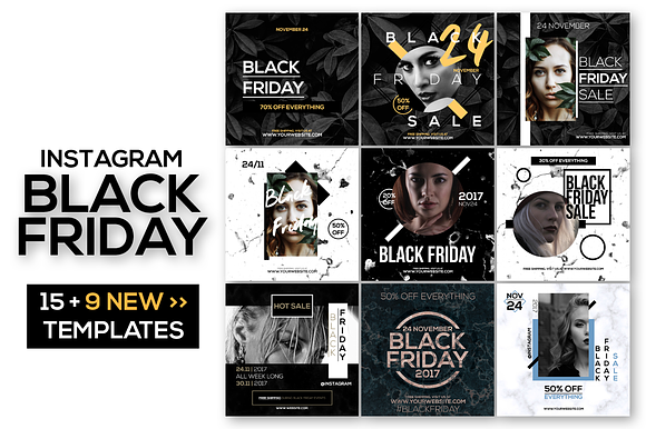 15 Instagram Templates: Black Friday in Instagram Templates - product preview 4