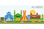 Algiers Skyline with Color Buildings