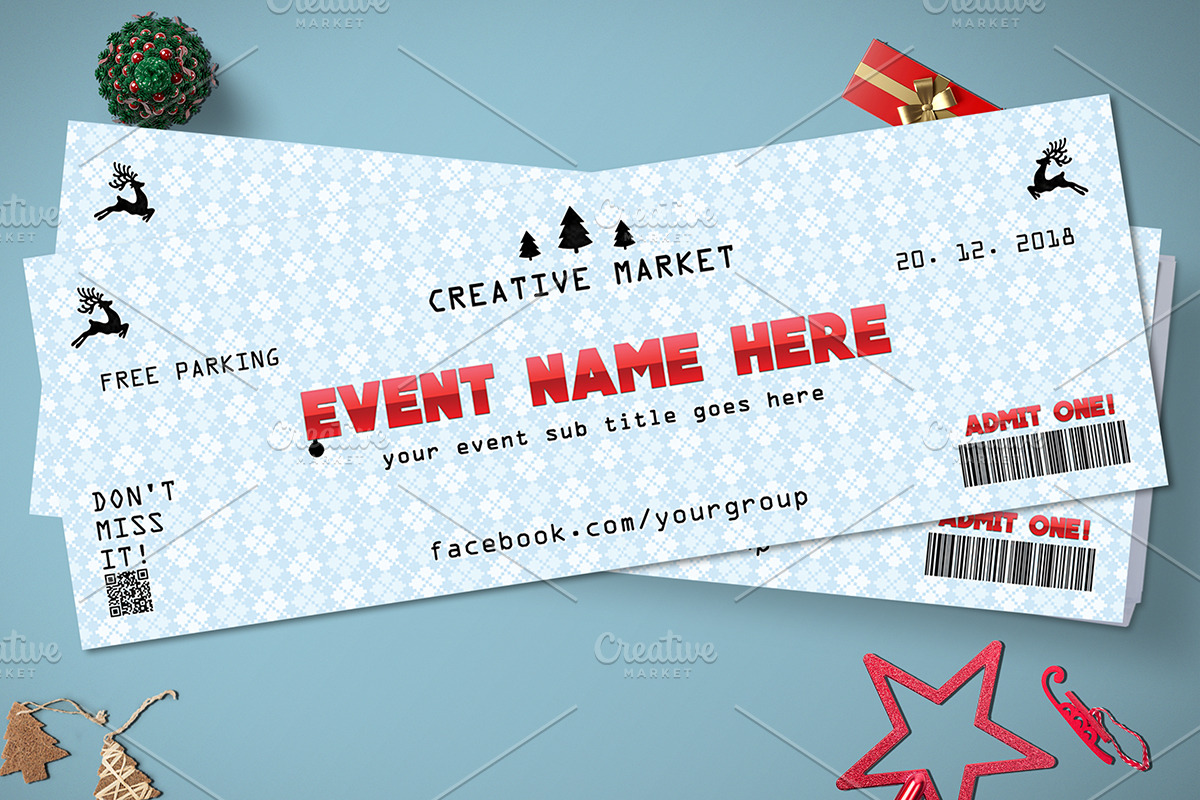 Christmas Event Ticket in Card Templates - product preview 8