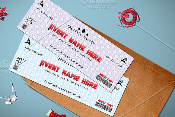 Christmas Event Ticket in Card Templates - product preview 2