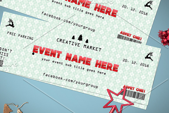 Christmas Event Ticket in Card Templates - product preview 3