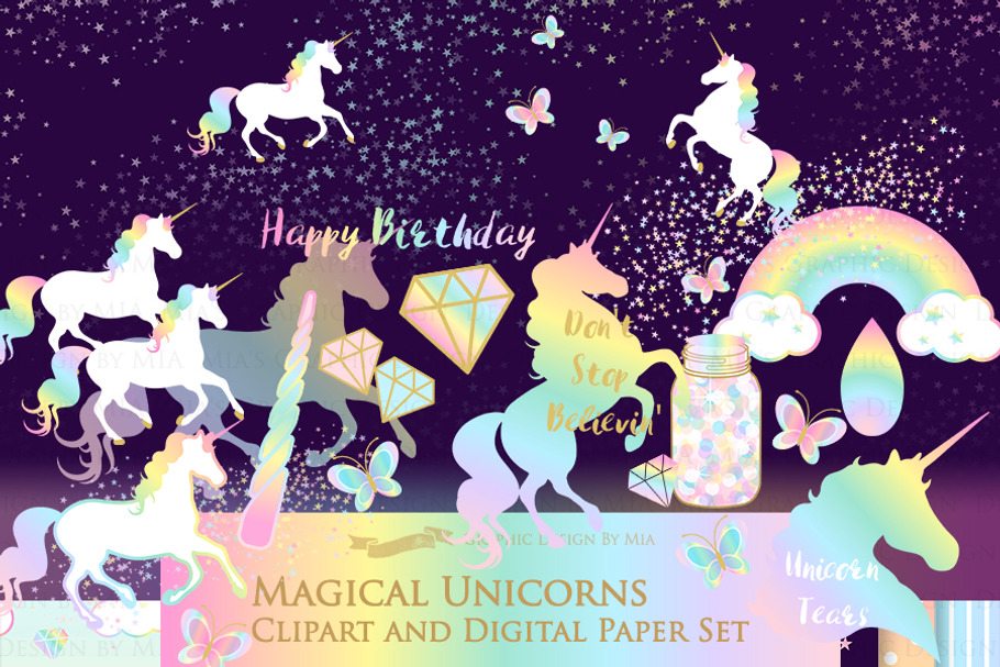 Magical Unicorns, Einhorn, Rainbow in Illustrations - product preview 8