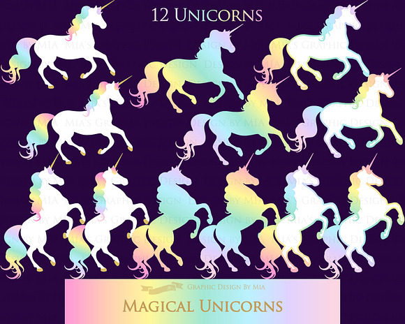 Magical Unicorns, Einhorn, Rainbow in Illustrations - product preview 1