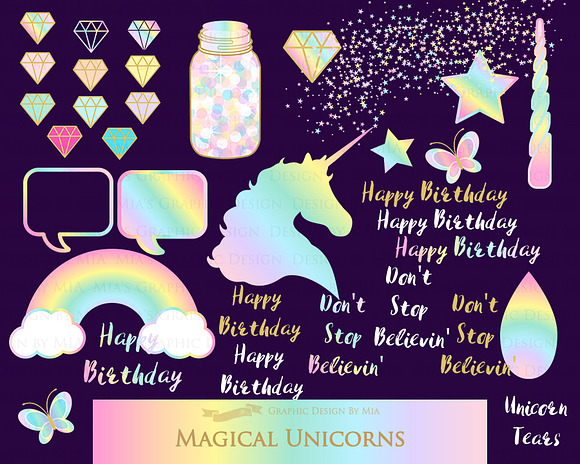 Magical Unicorns, Einhorn, Rainbow in Illustrations - product preview 2