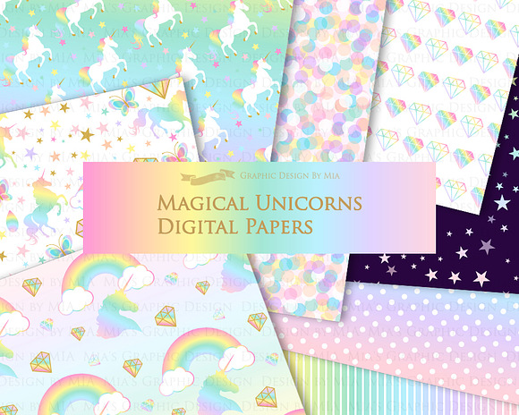 Magical Unicorns, Einhorn, Rainbow in Illustrations - product preview 4