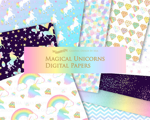 Magical Unicorns, Einhorn, Rainbow in Illustrations - product preview 5