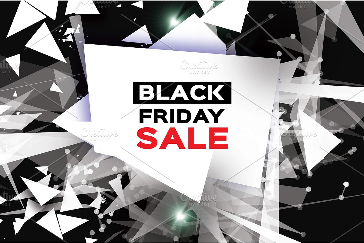 Black Friday Sale. Realistic fiery explosion. Big Sale. Discount. Trendy Geometric elemets and frame in paper cut style. For brochure, flyer. Simple geometry. Black background. Vector in Illustrations - product preview 8