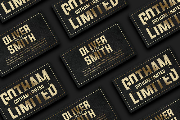 Gold And Black Business Card in Business Card Templates - product preview 1
