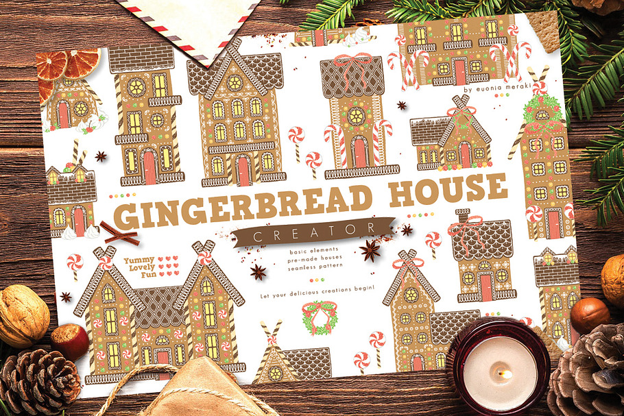 Christmas Gingerbread House Creator in Illustrations - product preview 8