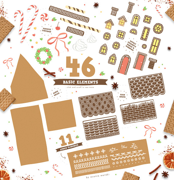 Christmas Gingerbread House Creator in Illustrations - product preview 1