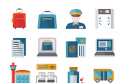 Airport Flat Icons Set
