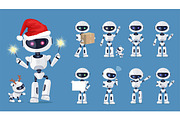 Funny Robot Set of Icons Vector Illustration