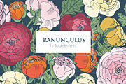 Set with ranunculus