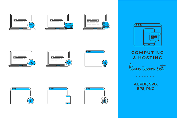 Computing & Hosting Icon Set in Graphics - product preview 2
