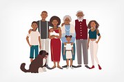 Happy large black family portrait