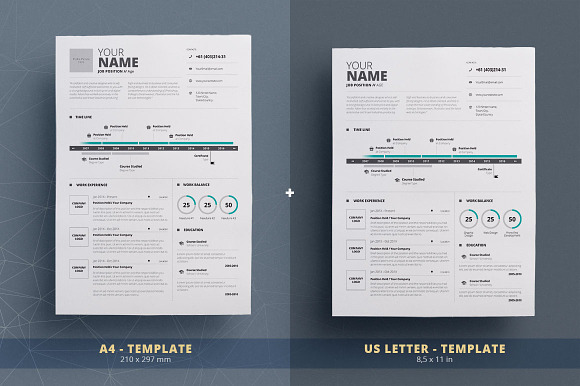 Infographic Resume/Cv Template Vol.5 in Resume Templates - product preview 3