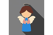 Flat icon with shadow christmas angel