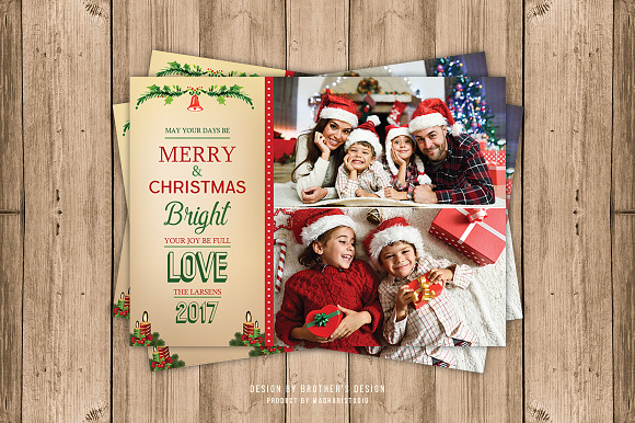 Bright Christmas Card Template in Card Templates - product preview 2
