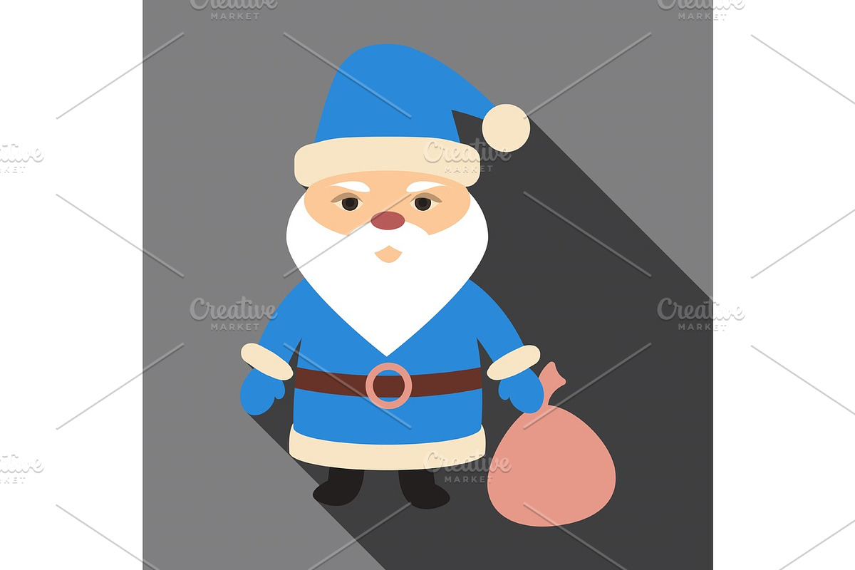Flat icon with shadow Santa Claus in Objects - product preview 8