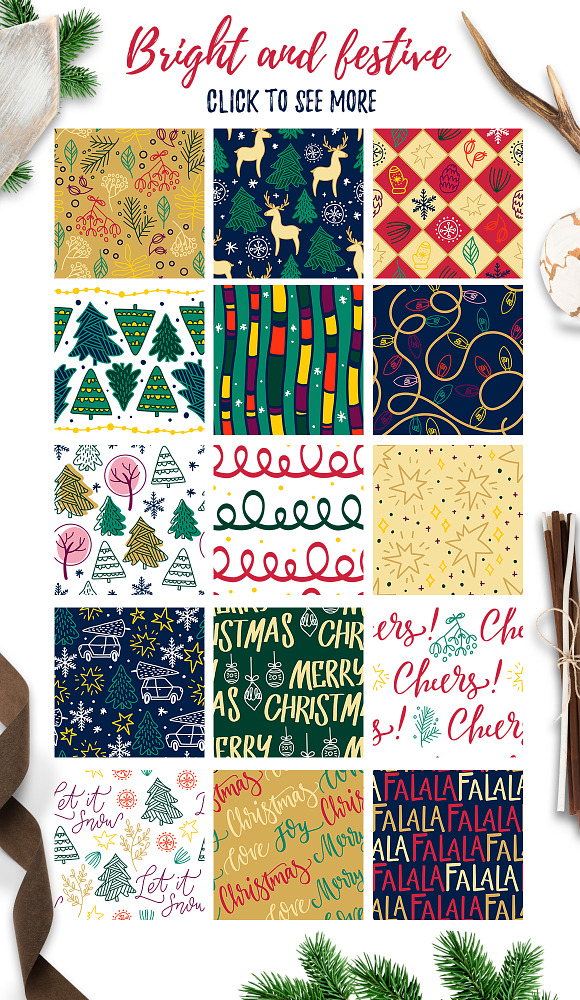 Christmas Gift ❄ Holiday Pattern Set in Patterns - product preview 1