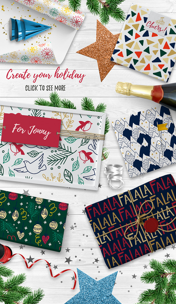 Christmas Gift ❄ Holiday Pattern Set in Patterns - product preview 3