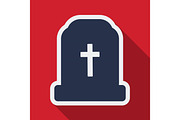 Flat icon with shadow grave