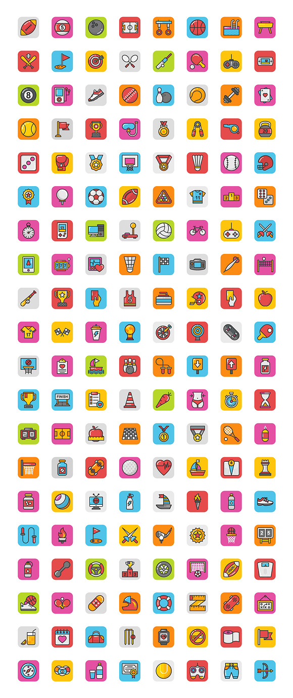 160 Sports and Games Icons in Graphics - product preview 1