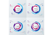 Vector circle chart infographic templates for data visualization