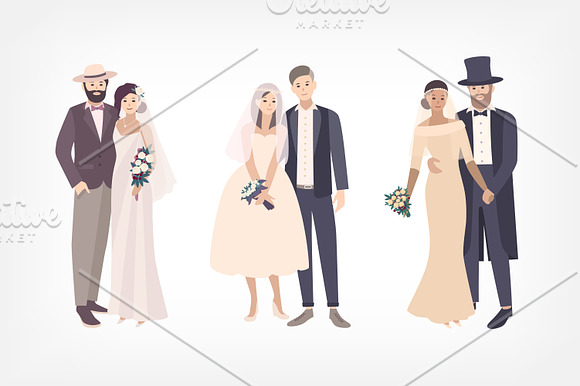 Beautiful wedding couple in Illustrations - product preview 2