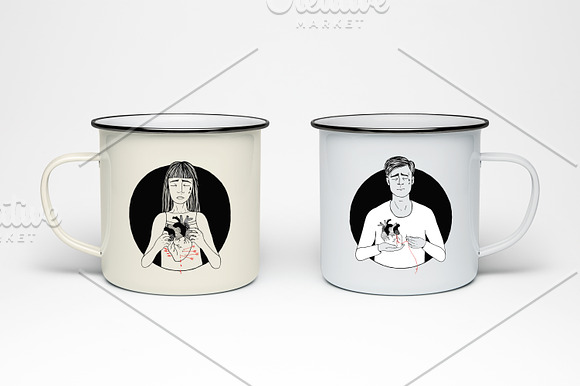 Man and woman in loss of love in Illustrations - product preview 1