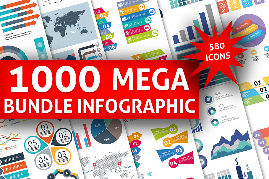 1000 Big Bundle Infographic Elements in Illustrations - product preview 8