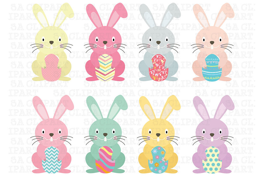 Easter Bunny Clipart in Illustrations - product preview 8