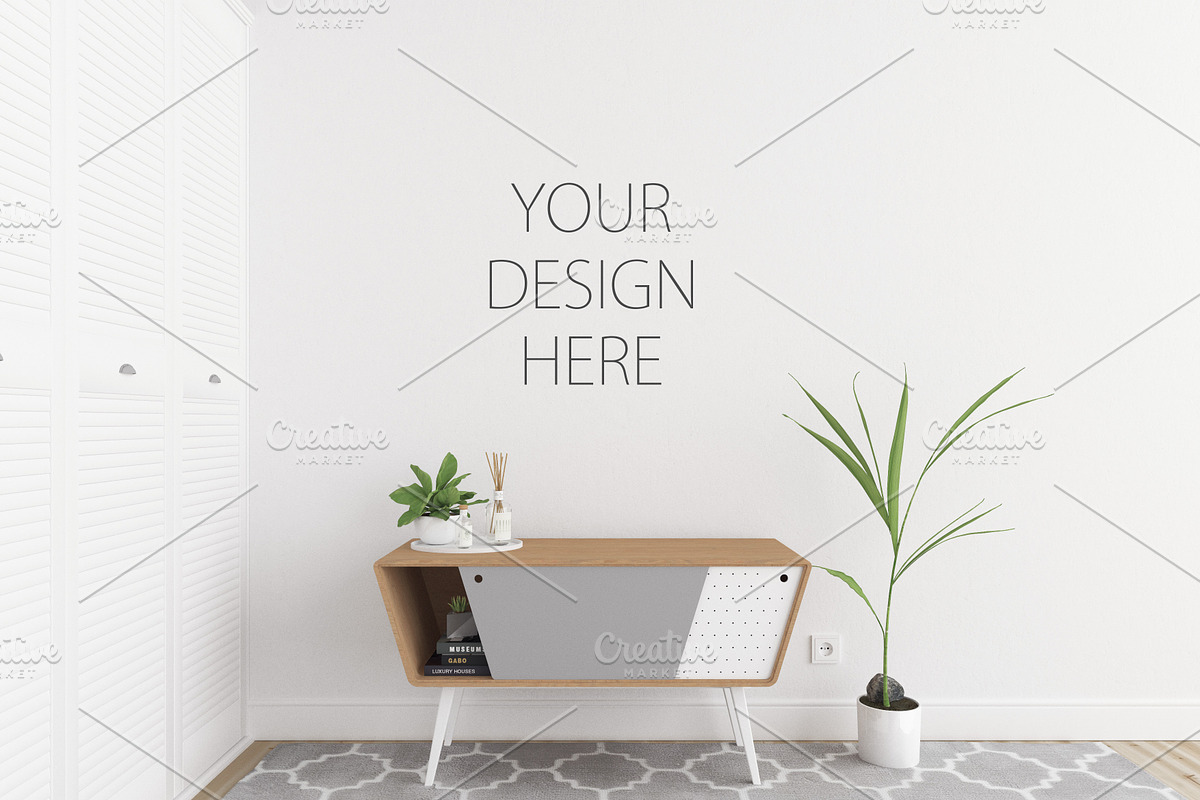 White interior - wall art mockup in Print Mockups - product preview 8