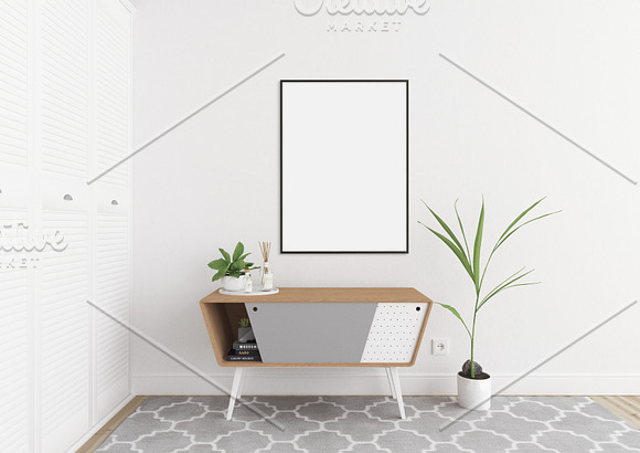 White interior - wall art mockup in Print Mockups - product preview 1