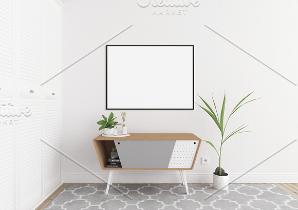 White interior - wall art mockup in Print Mockups - product preview 2