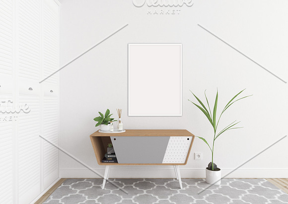 White interior - wall art mockup in Print Mockups - product preview 4