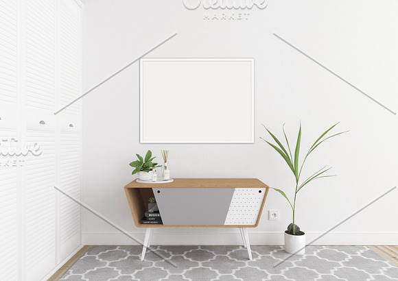 White interior - wall art mockup in Print Mockups - product preview 5