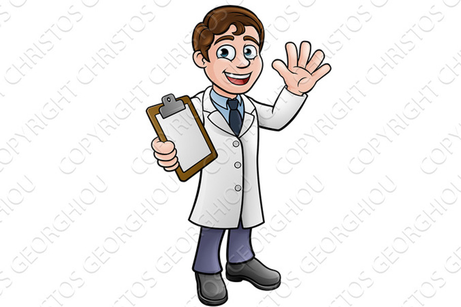 Scientist or Lab Technician Cartoon Character in Illustrations - product preview 8