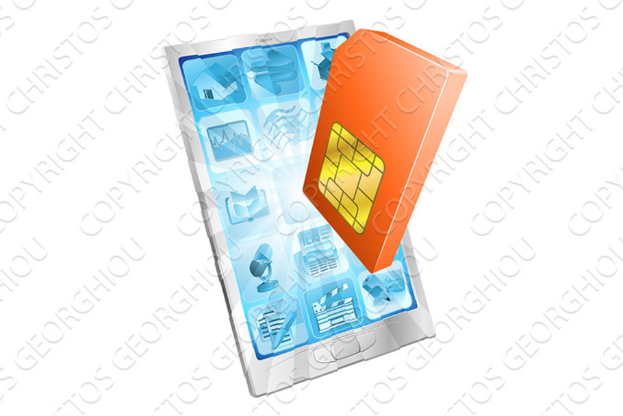 Phone SIM card icon concept in Illustrations - product preview 8