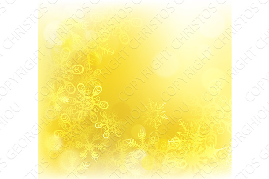 Gold Christmas Snowflakes Background in Illustrations - product preview 8